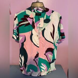 MINKPINK Multicolor Leaf Print Blouse